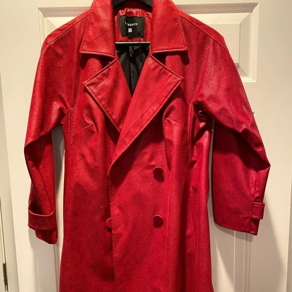 LE TRENCH Red Trench Coat NWT - Picture 7 of 11
